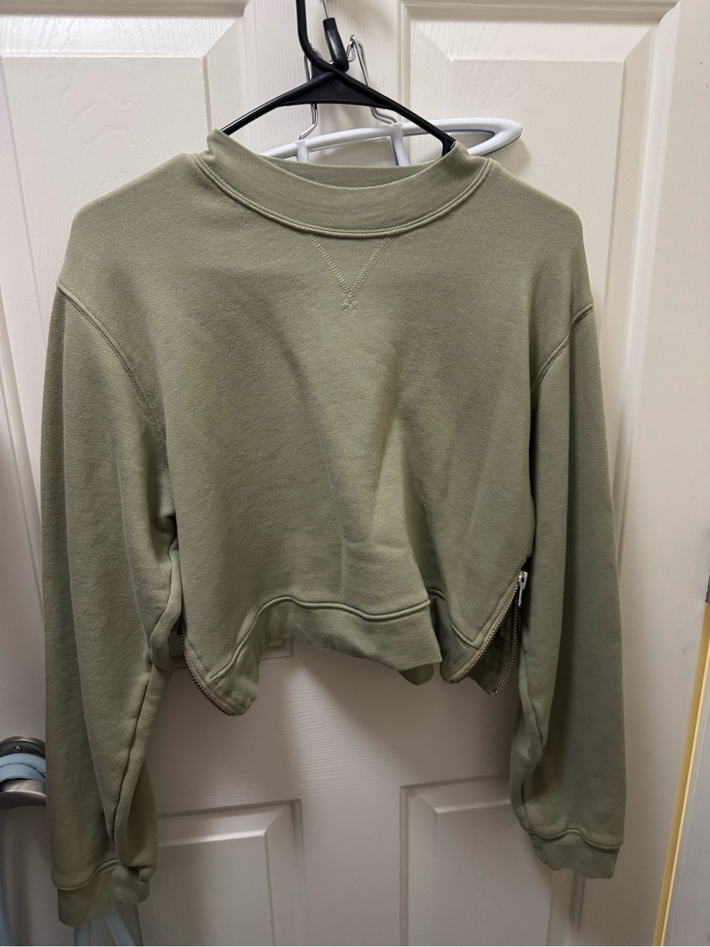 Current/elliot cropped olive sweatshirt
